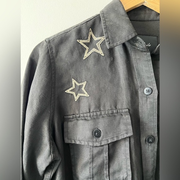 RAILS LOREN SHIRT BLACK METALLIC STARS XS - Linen & Lyocell Blended - Picture 5 of 12